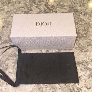 🖤 Dior Sunglasses Box & Pouch Set – White & Black